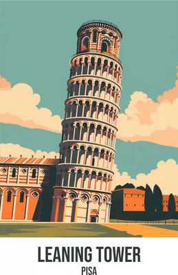 Immagine prodotto di Manifesto 21x29,7 cm Torre pendente, Pisa
