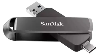 Produktbild von SanDisk SDDDE1-2T00-G46, 2 TB, USB Type-A / USB Type-C, 3.2 Gen 2 (3.1 Gen 2), 1000 MB/s, Dia, Schwarz