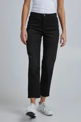 Obrázek produktu pro ICHI IHTWIGGY RAVEN dámské džínové kalhoty se strečovým rovným střihem v crop délce