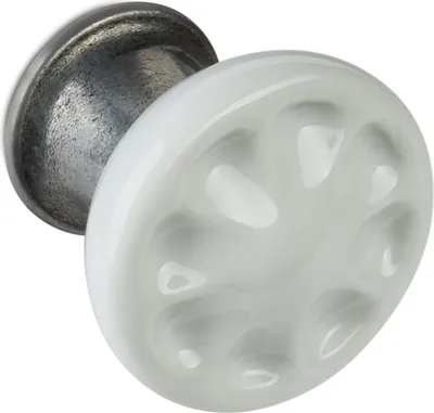 Produktbild von SOTECH Möbelknopf META Ø 33 mm Altsilberoptik / weiß Porzellanknopf SOTECH