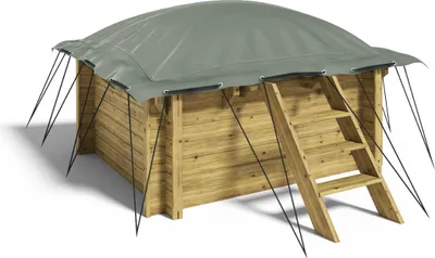 Produktbild von Aufblasbare Pool Abdeckplane für 4-Eck Holzpool Lulu 2,00 x 2,00 m Farbe grau AirCover