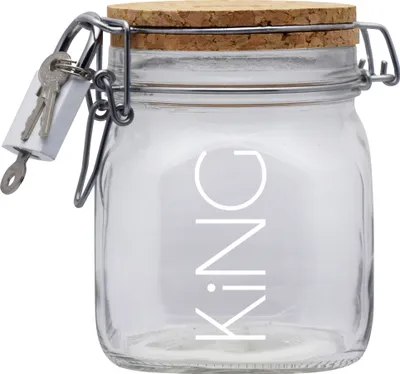 Produktbild von Spardose Geld Geschenk Ideen King Design1 Transparent Größe M 0.75 Liter