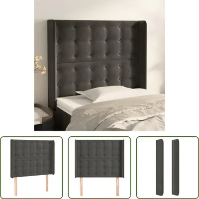Produktbild von The Living Store Kopfteil mit Ohren Dunkelgrau 93x16x118/128 cm Samt