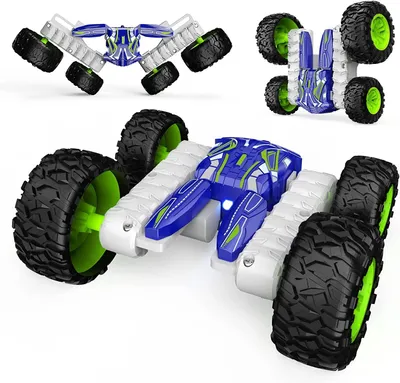 Produktbild von Diyarts RC-Auto (LED Lichter Wiederaufladbar Doppelseitig), Kleines 4WD RC Stuntauto 2,4 Ghz Fernsteuerung Spielzeugauto 360° Flip