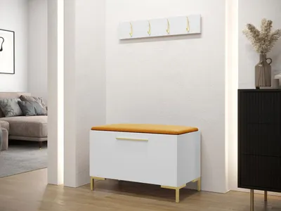 Obrázek produktu pro Nábytek do předsíně s čalouněnými panely ANDORA 7 - bílý / žlutý