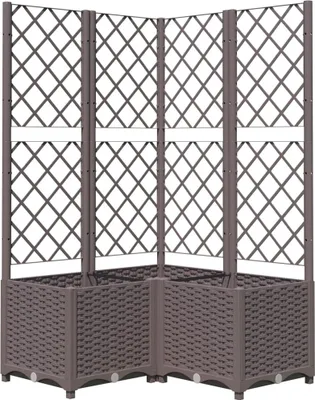 Zdjęcie produktu dla vidaXL Sadzarka z kratką brązowa 80x80x136 cm PP
