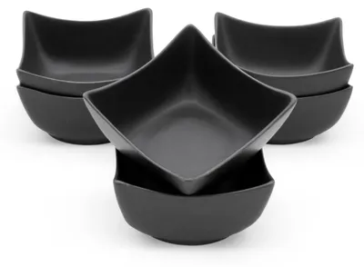 Produktbild von 1.04 Dip Schale eckig im 6er Set - ca. 9,5 x 9,5 cm - Kleine Schälchen aus Keramik (eckig)