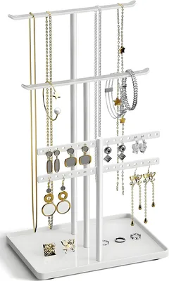 Produktbild von Schmuck Organizers, Schmuckständer 32cm Groß, 4 Ebenen Robust Schmuckaufbewahrung Reise, Schmuckschrank Organizer für Halskette, Armband