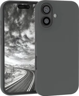 Produktbild von EAZY CASE Silikonhülle für Apple iPhone 16, Silikon Backcover Schutz in Grau
