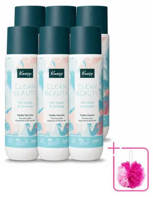 Imagen del producto de 6 unidades de gel de ducha Kneipp Clean Beauty, con algas y sal marina, de 200 ml cada uno. Paquete económico