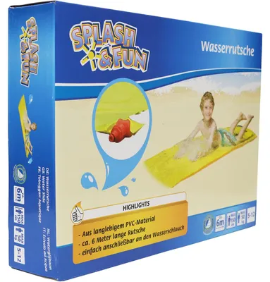 Image de Toboggan à eau Splash und Fun Toboggan à eau jaune environ 600 x 80 cm