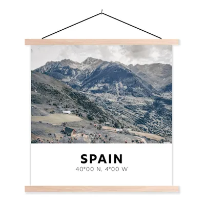 Produktbild von MuchoWow® Textilposter Spanien - Berge - Natur 60x60 cm mit holzfarbenen Rahmen - Wanddekoration
