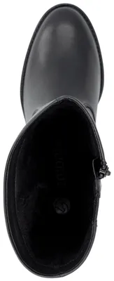 Produktbild von Remonte Damen Leder-Stiefelette mit Raffung und Blockabsatz D2A79, Größe:37 EU, Farbe:Schwarz