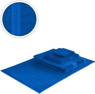 Produktbild von Handtücher Kombi Bade Set 4teilig 500 g/m² Frottee Royalblau