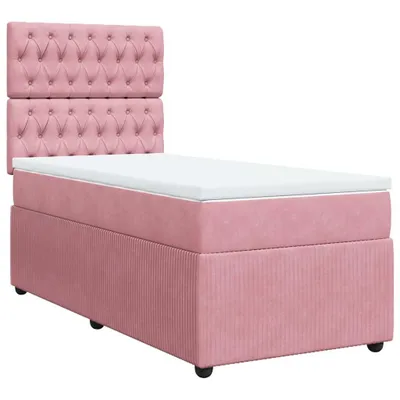 Produktbild von Boxspringbett mit Matratze Rosa 100x200 cm Samt