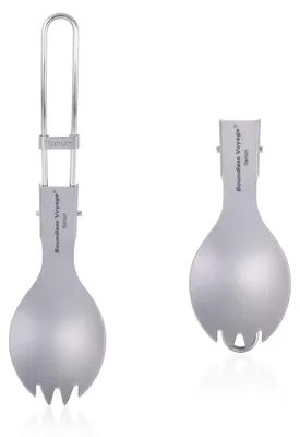 Produktbild von Titanium-Besteckset 2-in-1, faltbar, für Camping, 1 Stück