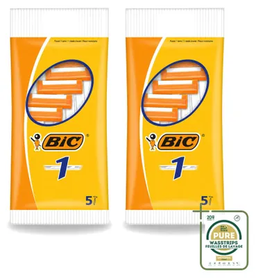 Imagen del producto de 2 afeitadoras desechables BIC 1 con una sola hoja – Paquete de suministro – 2 unidades