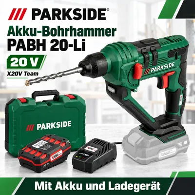 Produktbild von PARKSIDE Akku Bohrhammer PABH 20-Li X20VTeam mit Akku 2.0 Ah u Ladegerät Koffer