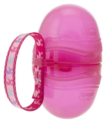 Imagen del producto de Chicco, estuche para 2 chupetes, color rosa