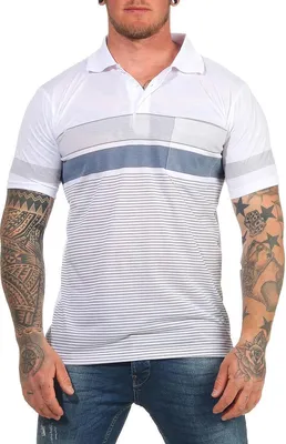 Produktbild von Herren Polo-Shirt mit Brusttasche ; Weiß M/50