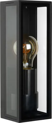 Immagine prodotto di Applique da esterno DUKAN nero-trasparente 1xE27x40W vetro, dimensioni: 25,5x9x8,5 cm IP65 Lucide