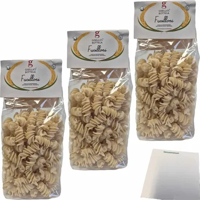 Produktbild von Gisellas Bottega Fusilloni 3er Pack (3x500g Packung) + usy Block