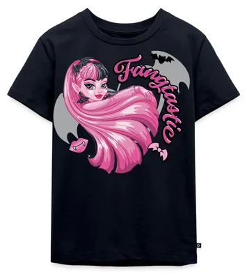 Produktbild von Spreadshirt Monster High™ Draculaura Fangtastic Kinder Premium T-Shirt, 134/140 (8 Jahre), Navy