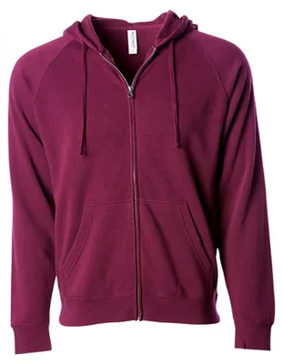 Produktbild von Independent PRM33SBZ | Herren Midweight Special Blend Raglan Zip Hood - Farbe: Maroon - Größe: S