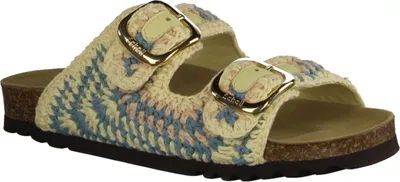 Produktbild von Scholl Noelle Damenpantolette, Crochet/Textil, Lt. Yellow/Petrol, Damenschuhe - Damenschuhe Top Trends, Beige