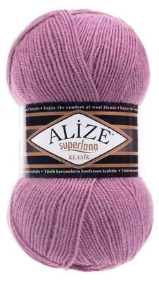 Alize Superlana Klasik unifarben 100g Strickgarn Strickwolle 25% Wolle, 28 hortensie