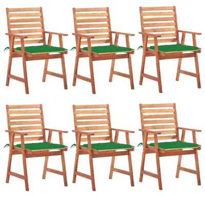 Produktbild von vidaXL Garten-Essstühle 6 Stk. mit Kissen Massivholz Akazie