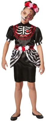 Produktbild von dressforfun® Mädchenkostüm Gruselige Skelettdame