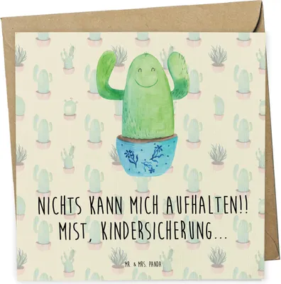 Produktbild von Mr. & Mrs. Panda Grußkarte Kaktus Happy - Kaktus Grün - Geschenk, faltkarte, Ausbildung, Klappkarte, Kakteen, Glückwunschkarte, Büro, doppelkarte, Spruch, Freundin