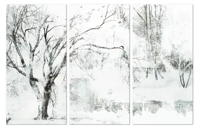 Immagine prodotto di LUMASOUL Quadri su tela 90x60 cm, Motivo invernale 2, Quadri da Parete per Soggiorno e Camera da Letto, 3 pezzi