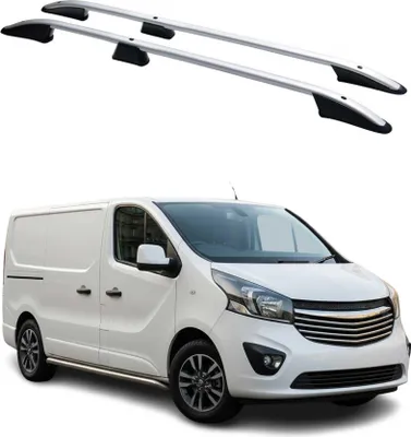 Image de Barres de toit longitudinales pour Opel Vivaro 2014-2024 L1 Aluminium Gris