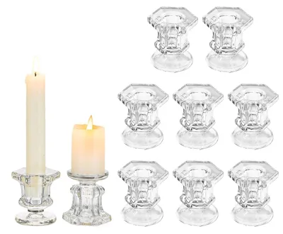 Immagine prodotto di 10 portacandele in vetro per candele conici