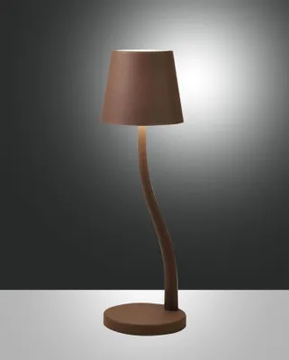 Produktbild von Fabas Luce LED Außen-Akku Tischleuchte Judy Ø110mm 3W Warmweiß IP54 Rostbraun dimmbar Akku
