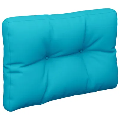 A single turquoise cushion is shown against a white background.