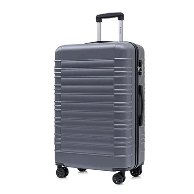 Produktbild von Koffer Trolley Reisekoffer Suitcase, Rollkoffer Handgepäck ,mit 4 Rollen360°, Hartschalenreisekoffer, Zahlenschloss, Weicher Gummigriff (XL,Grau)
