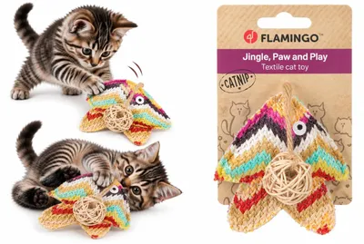 Image de Flamingo : Jouet pour chat - Klora Steinbutt - Multicolore - 20 x 9,5 x 3 cm