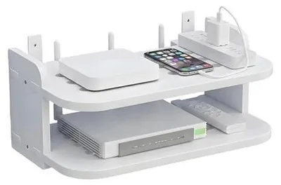 Zdjęcie produktu dla Półka ścienna pływająca drewniana do telewizora routera 30X19CM