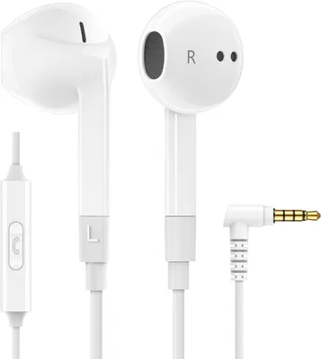 Produktbild von Ludos Ferox in-ear headphones with cable and microphone, 5 year guarantee, rich bass, 3.5 mm jack plug earbuds for iPhone, iPad, Huawei, Samsung