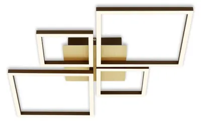 Zdjęcie produktu dla Lampa sufitowa LED BRILONER FRAME, ściemniana stopniowo, obrotowa, ciepłe białe światło, funkcja pamięci, kolor złoty, 75 x 47 x 7,3 cm