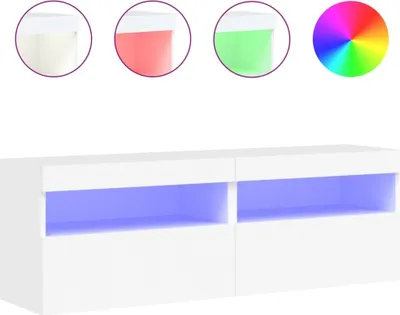 Immagine prodotto di Pensili TV con luci LED 2 pz. Bianco 60x30x40 cm