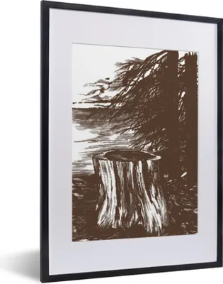 Produktbild von MuchoWow® MuchoWow® Gerahmtes Poster Baum - Meer - Illustration 30x40 cm - Poster mit zchwarzem Bilderrahmen - Wandposter Schlafzimmer