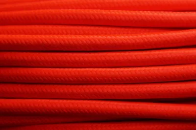 Zdjęcie produktu dla Tekstylny kabel zasilający 3x0,75 mm² neonowoczerwony