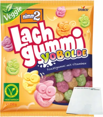 Produktbild von nimm 2 Lachgummi Yobolde (250g Packung) + usy Block