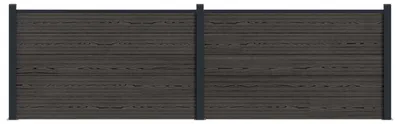Produktbild von Zaunelement 2 pcs WPC und Aluminium Schwarz