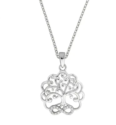 Produktbild von Zeeme Silber Halskette 925/- Sterling Silber 45cm weiß Zirkonia weiß 279240012-45
