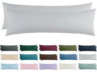 Produktbild von Kissenbezug 40x145 2er Set Hellgrau Mikrofaser mit Reißverschluss